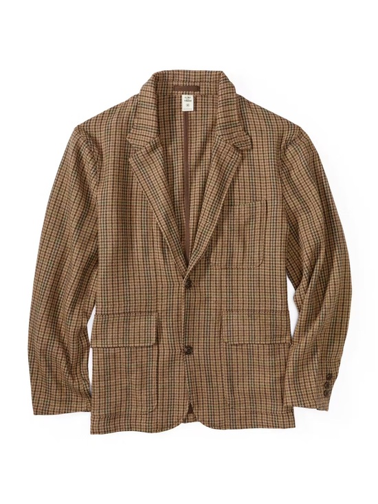 flint and tinder Other - Men's Brown Houndstooth Sport Coat - Tailored Plaid Blazer